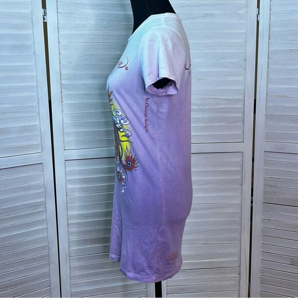 Ed Hardy Y2K Dragon & Skull Tattoo Graphic Tee Dress Small - Picture 10 of 13